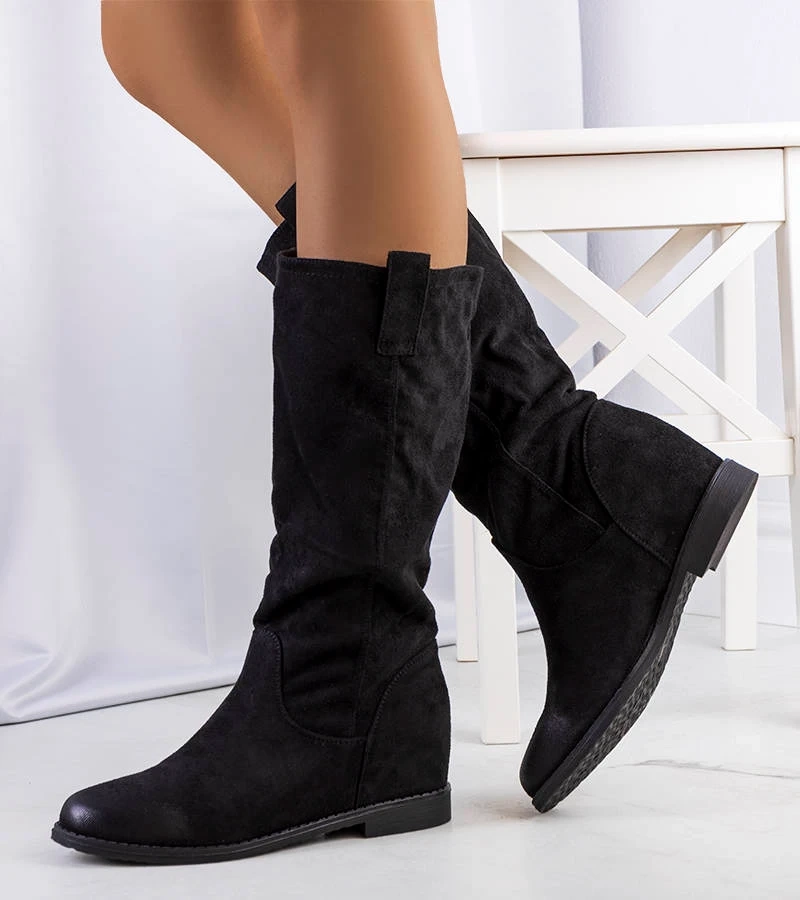 Čierne čižmy Mae s krytým podpätkom