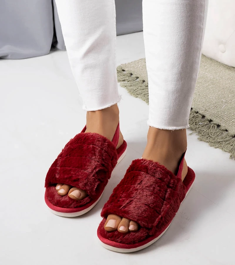 Bordové papuče Lolita