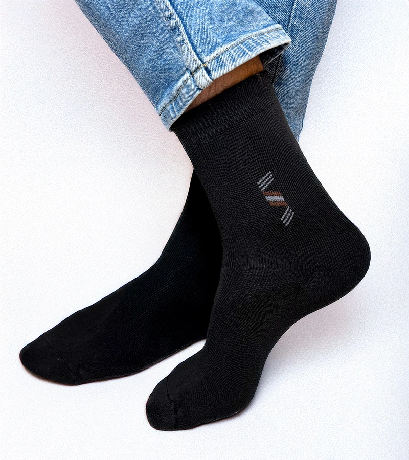 Čierno-biele teplé ponožky Sella