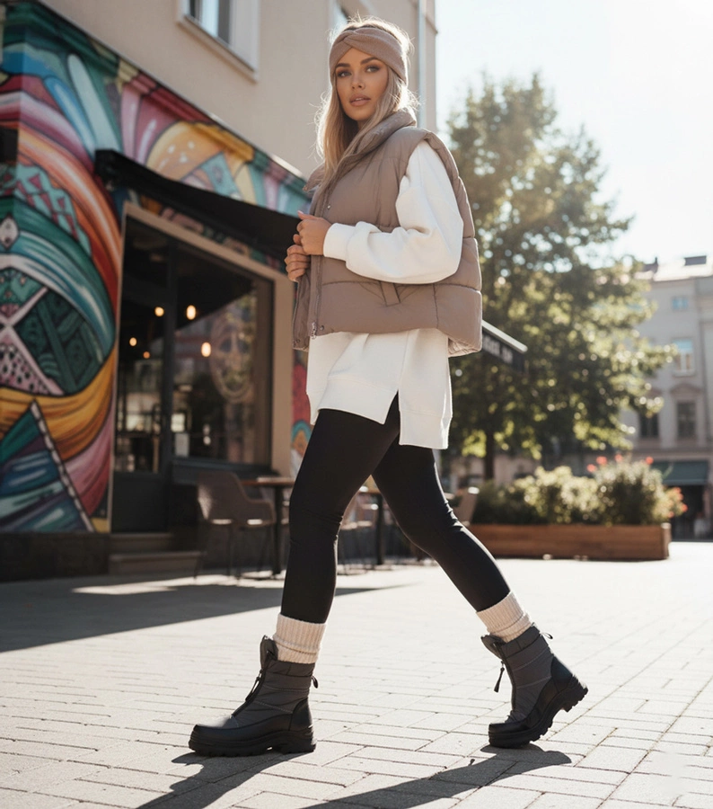 Sivé snehule na zips Hina