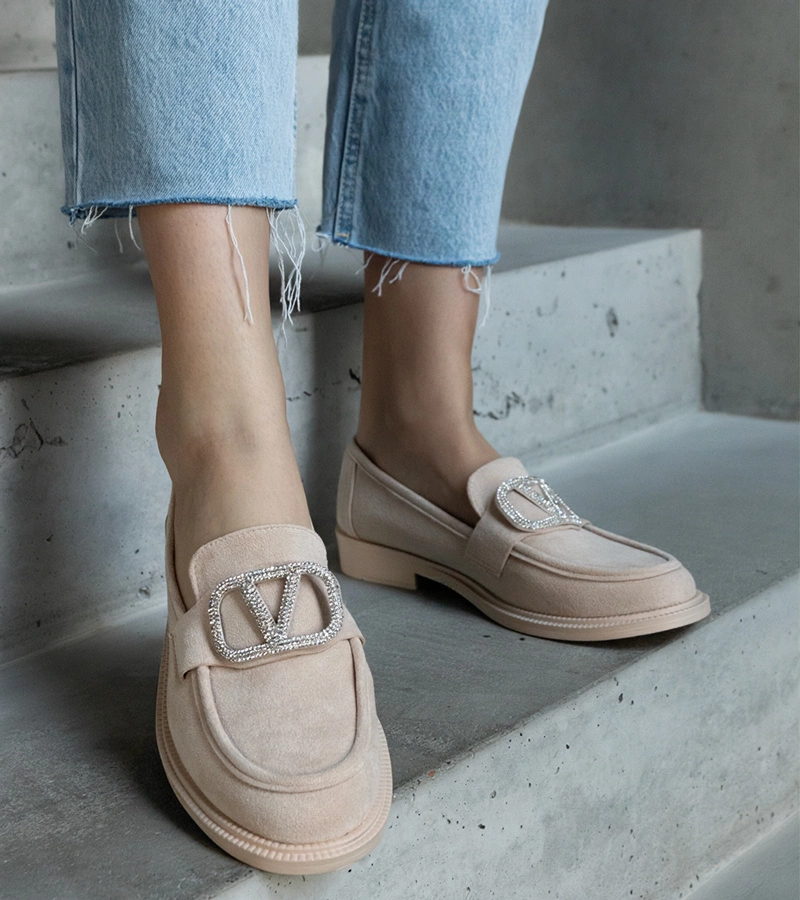 Ružové kožené poltopánky Talisa