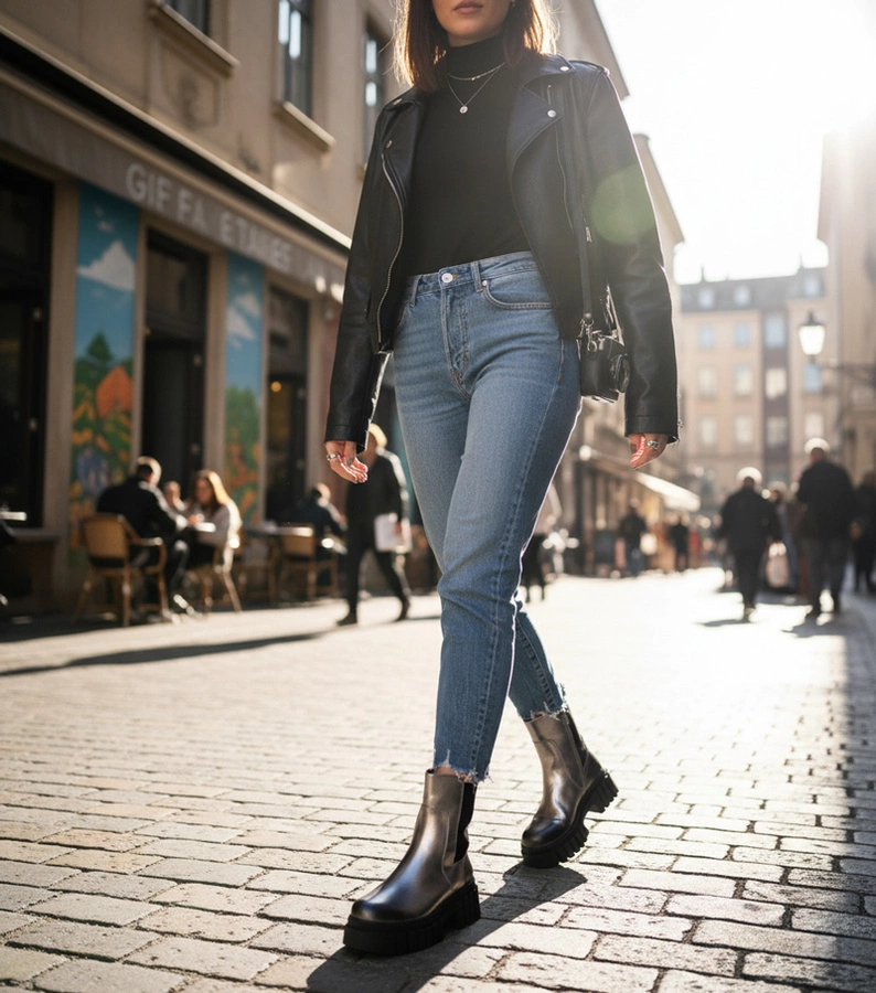 Strieborné členkové topánky na platforme s elastickou vsadkou Denya