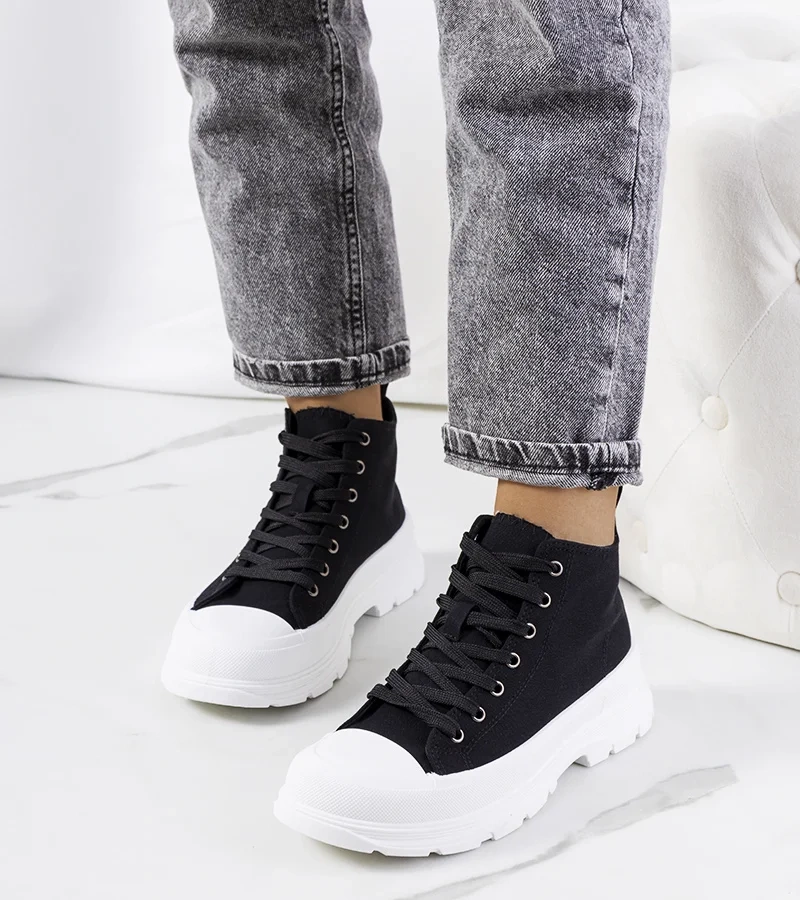 Čierne členkové tenisky Saverio