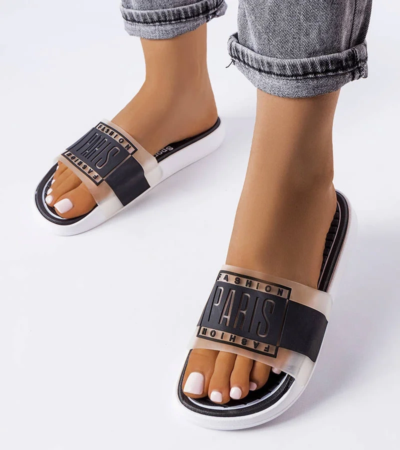 Čierne gumené žabky Paris