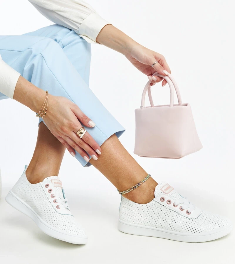 Biela ekokožená tenisky Yusra