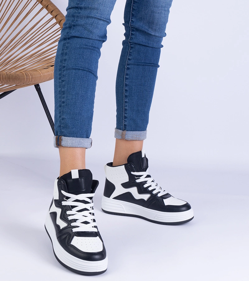 Čierno-biele dámske športové tenisky Shadolina