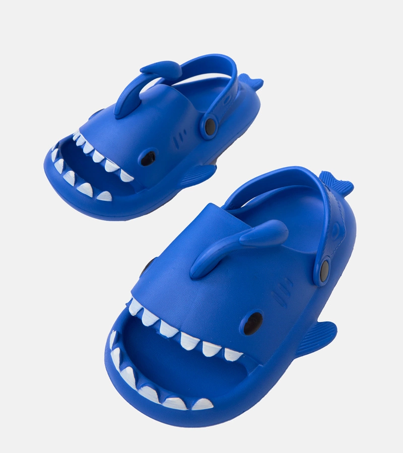 Modré detské šľapky s motívom žraloka Tossi