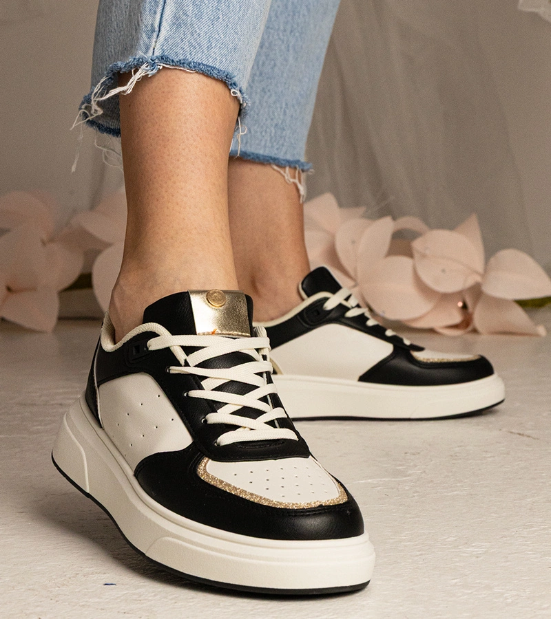 Čierne tenisky dámske s trblietavým doplnkom Zorra