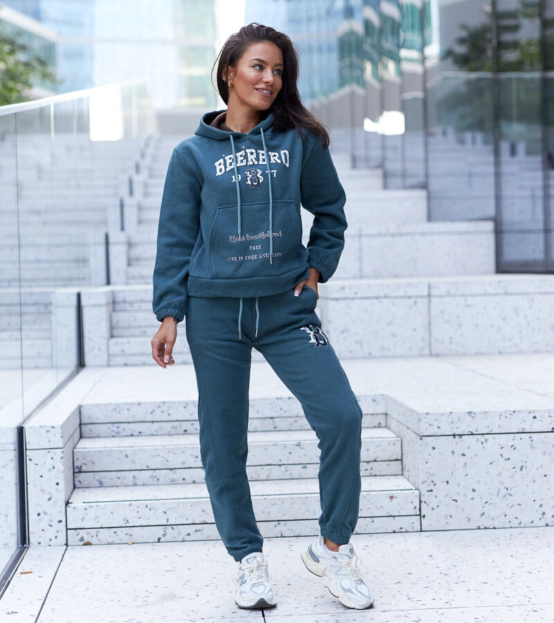 Beerbro zelená fleecová tepláková súprava