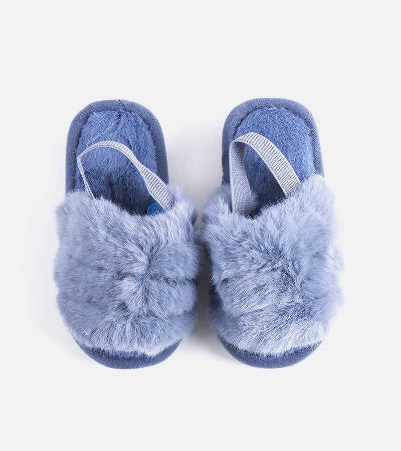 Modré papuče s gumovou podrážkou Mia