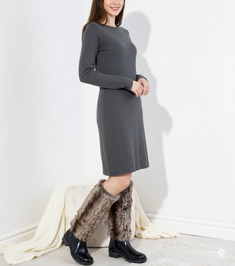 Námornícke modré poltopánky s kožušinou Melgar