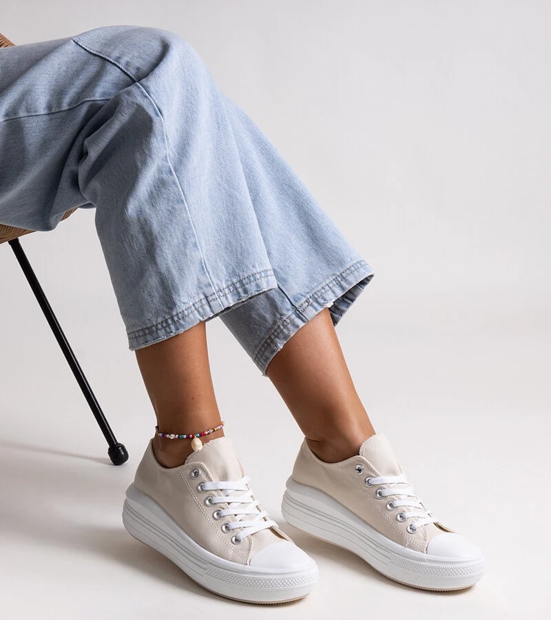 Bežové tenisky na hrubej platforme Zlata