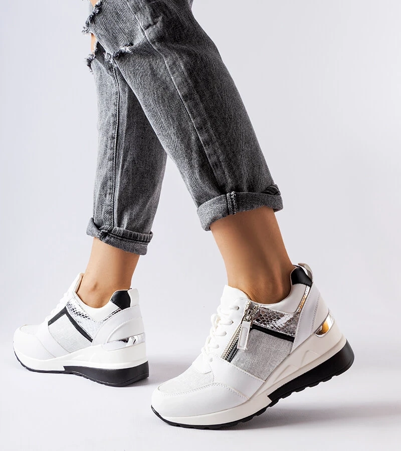 Biele tenisky na platformách od Deodata