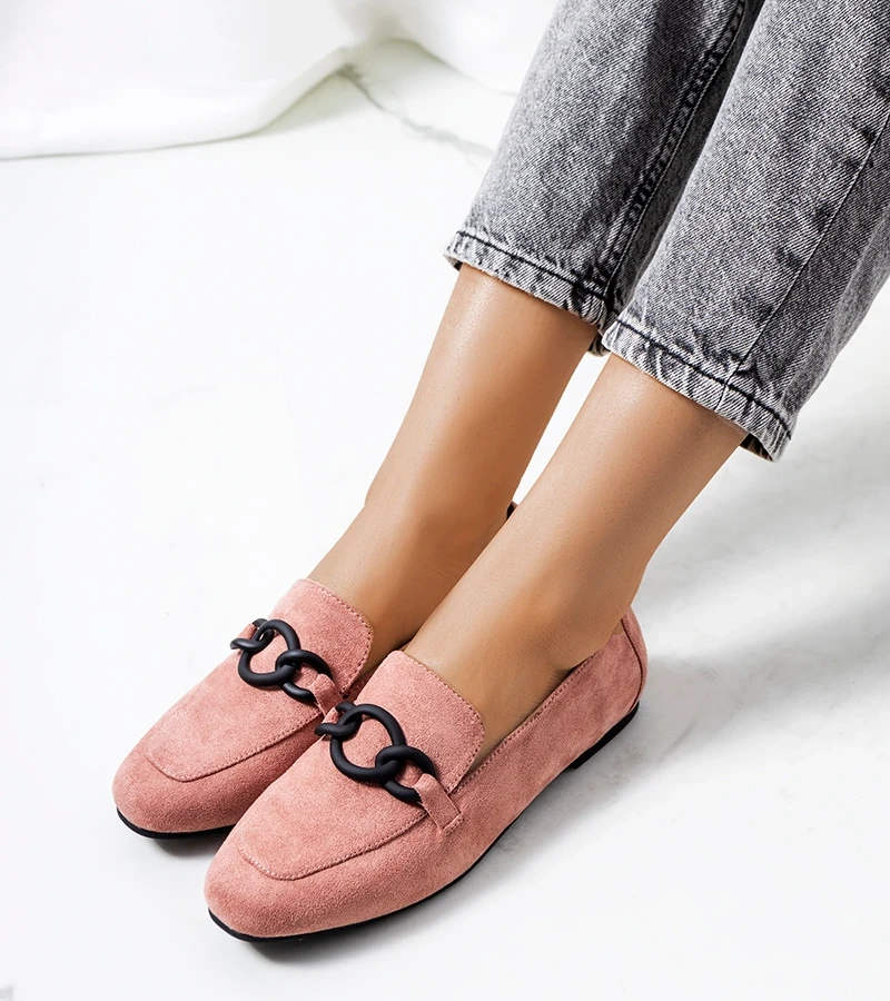 Ružové kožené poltopánky Dante