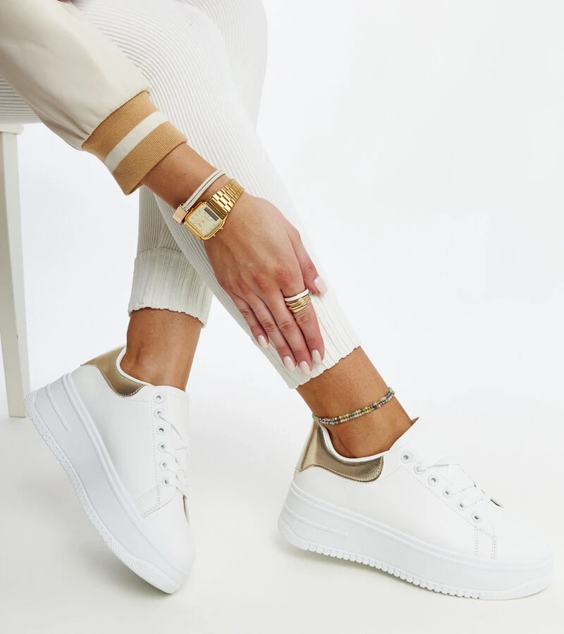 Biela športová obuv na platforme Ottavia