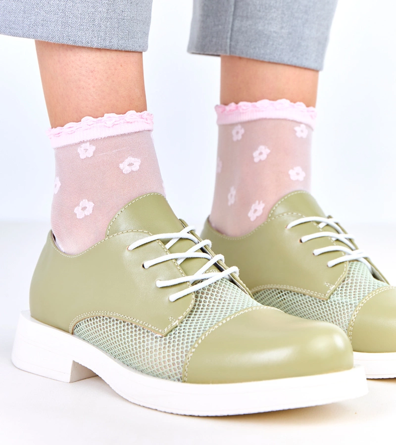 Zelené dámske poltopánky s sieťkou na zvršku Moris