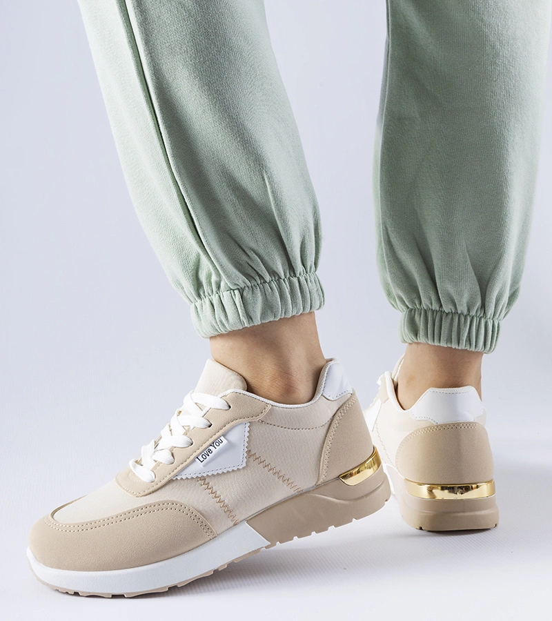 Bežové textilné tenisky Geraldino