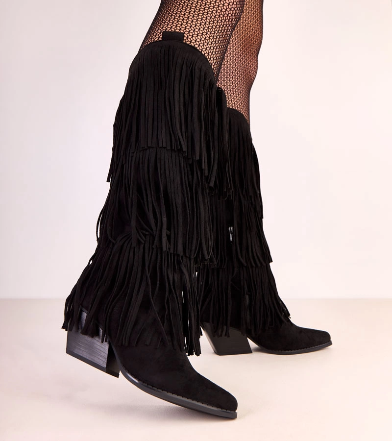 Čierne kovbojky s trblietkami Ivia