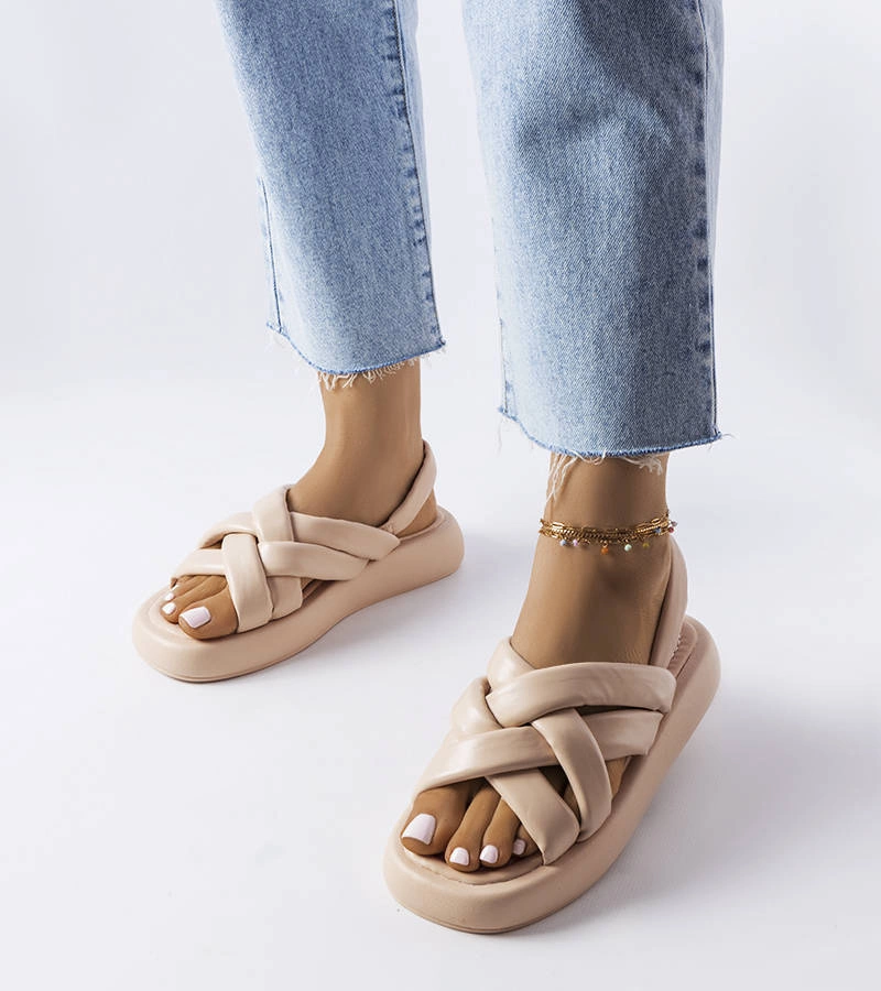 Béžové žabky na platforme Primeau