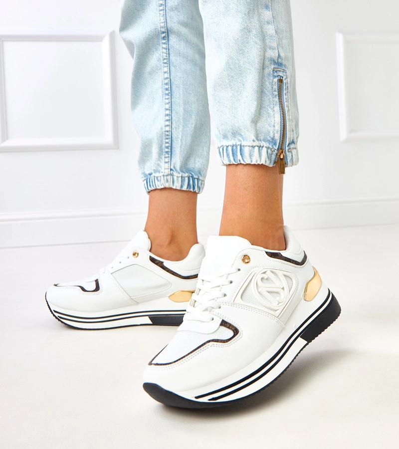 Bielo-čierne tenisky na platforme Matija