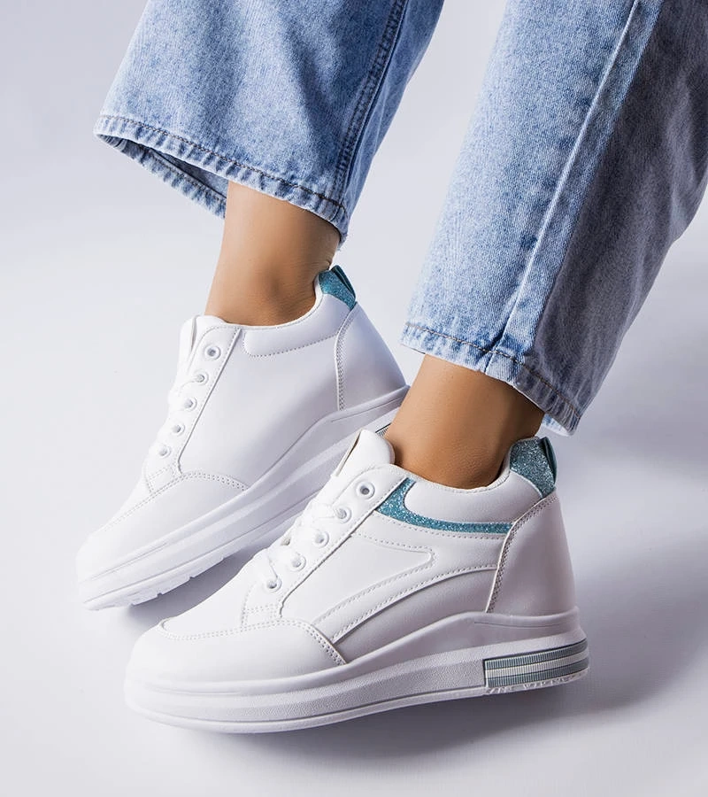 Biele tenisky s trblietavými vložkami Bonevil