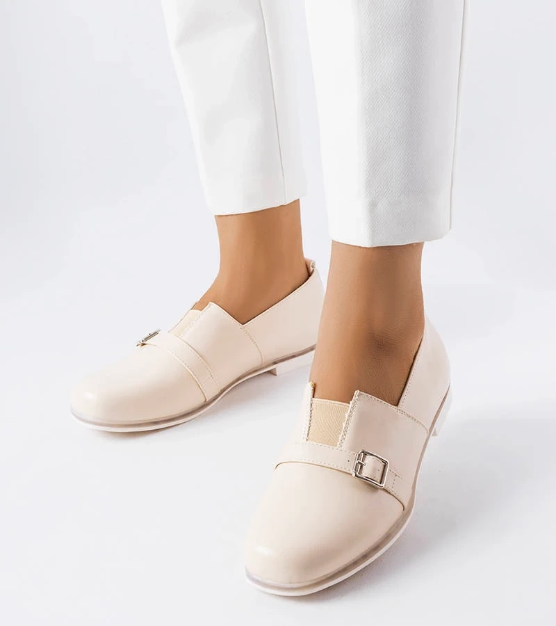 Béžové poltopánky s koženou stielkou Felosa