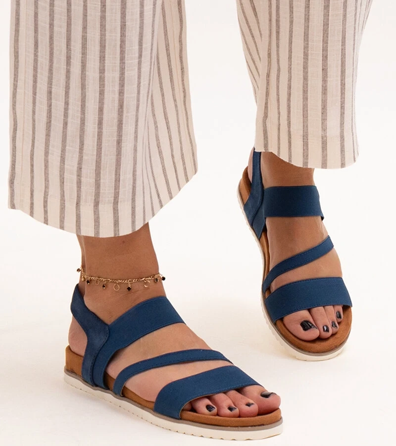 Modré sandále na platforme Hagoa