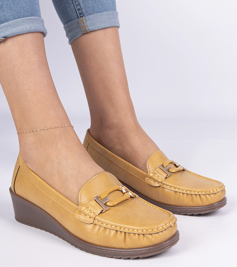 Žlté dámske mokasíny na platforme z ekokože Kappi