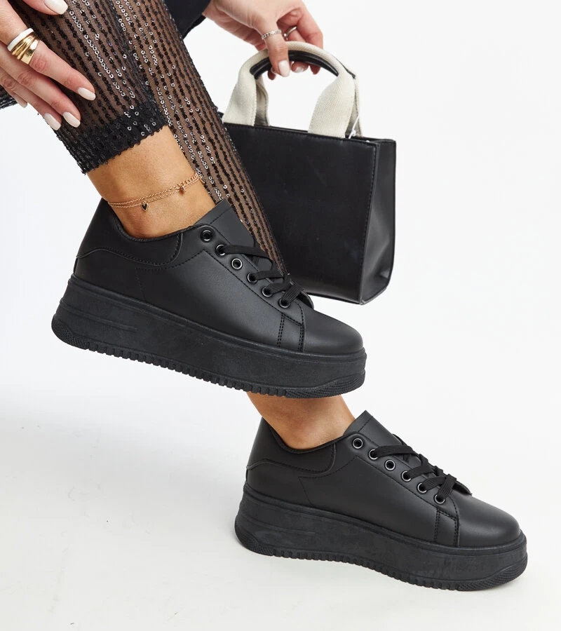 Čierne športové topánky na platforme Ottavia