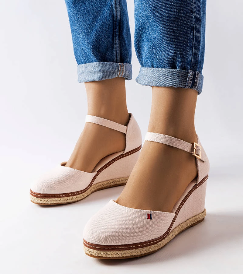 Biele espadrilky na platformách Adelinda