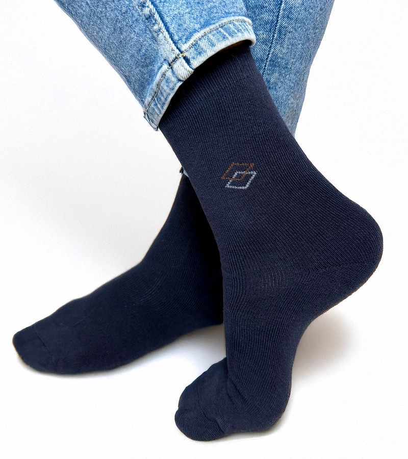 Čierno-biele teplé ponožky Sella