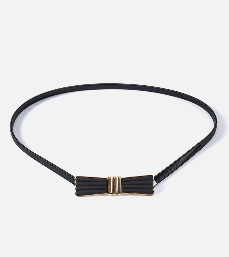 Čierny elastický opasok s mašľou Cadignano