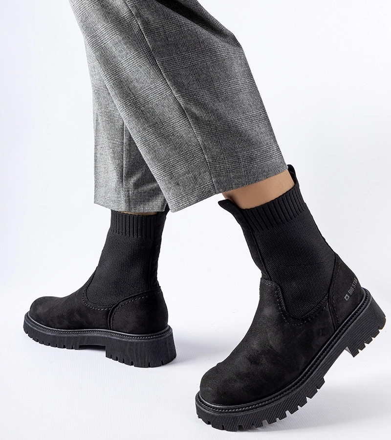 Čierne ponožkové čižmy Big Star MM274540