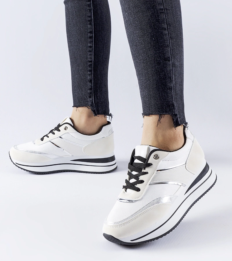 Biele tenisky na platforme Nutter