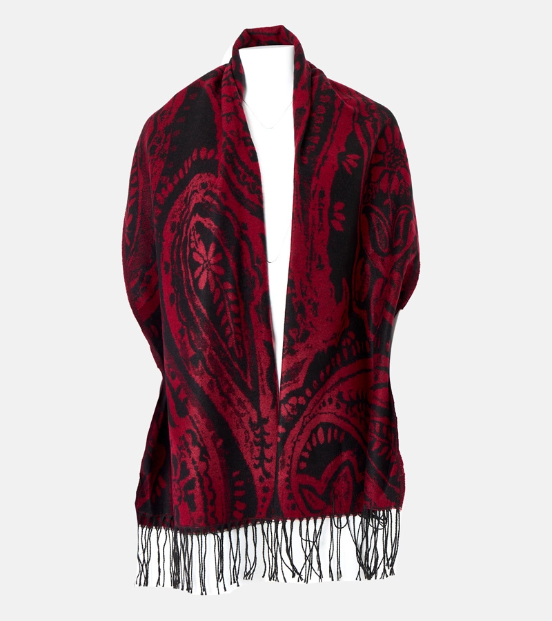 Červeno-čierny šatka s kvetmi Colonie