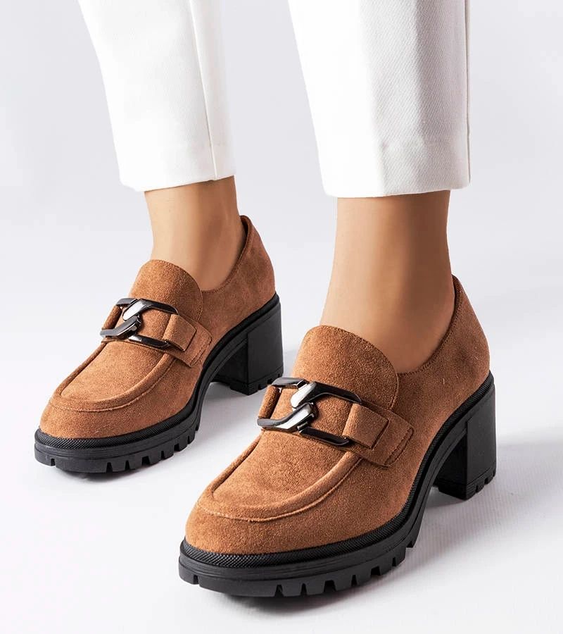 Hnedé lodičky s koženou stielkou Vinceza