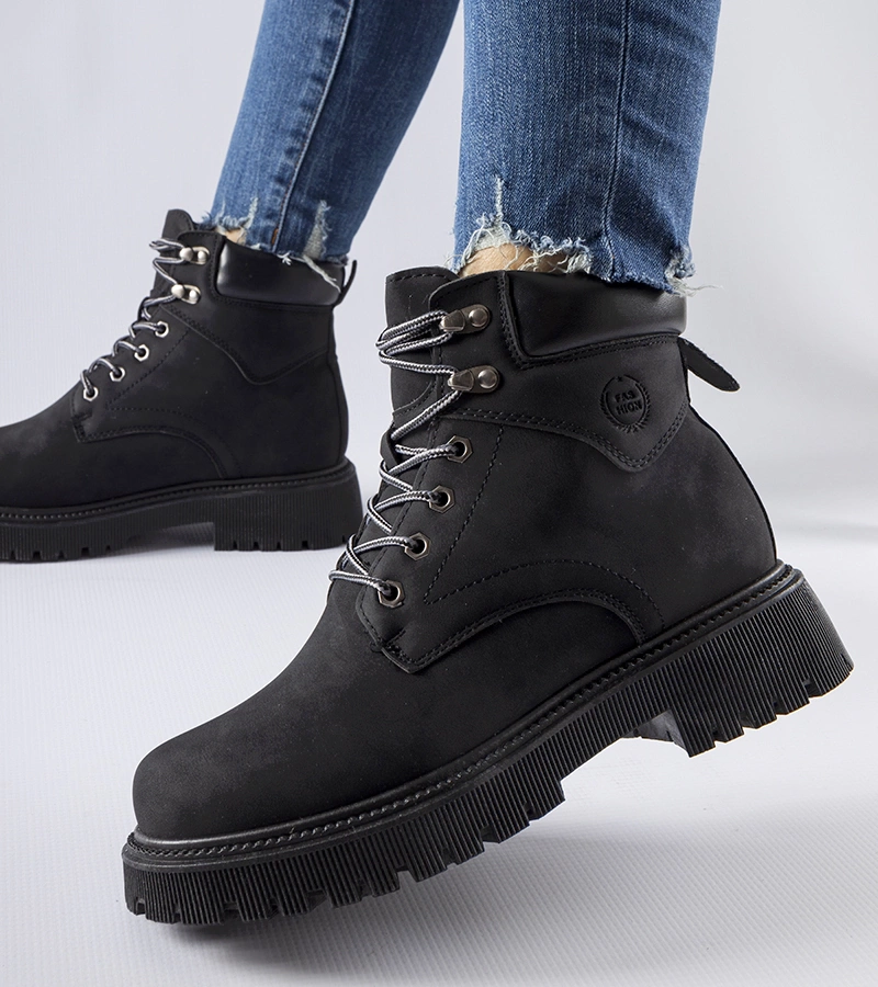 Čierne zateplené klasické pracovné topánky Bentley