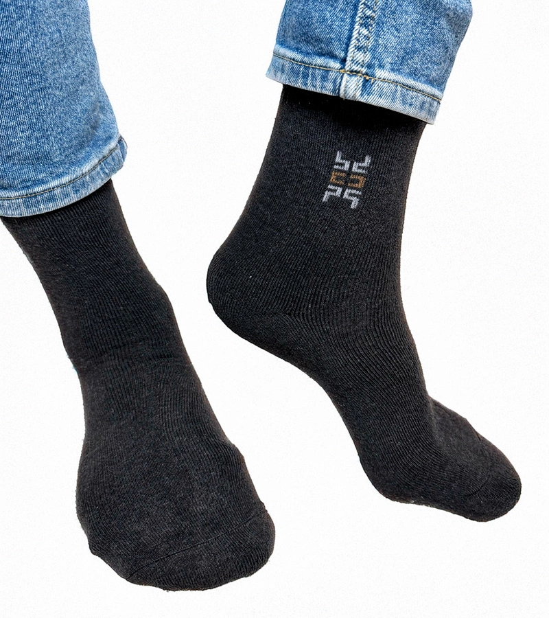 Čierno-biele teplé ponožky Sella