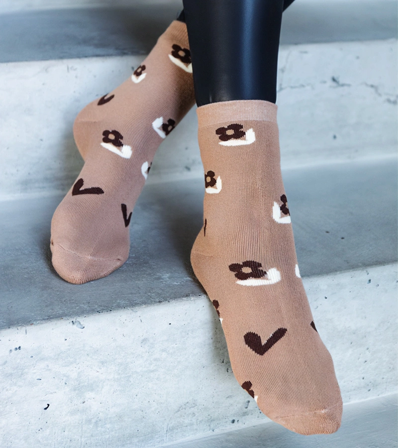 Čierno-biele teplé ponožky Sella