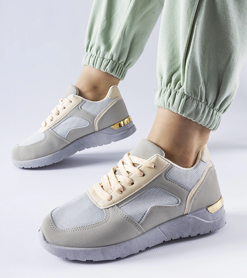 Sivé tenisky z kombinovaných materiálov Gallo