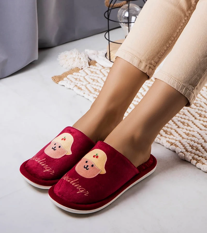 Červené mäkké papuče Diealings