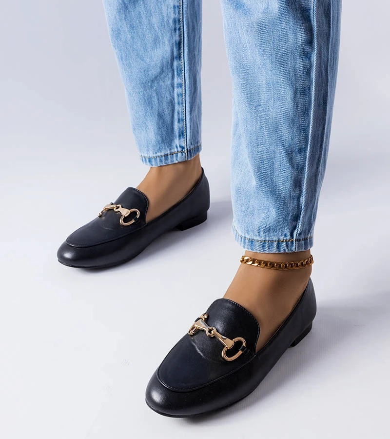 Čierne mokasíny s prackou Philip