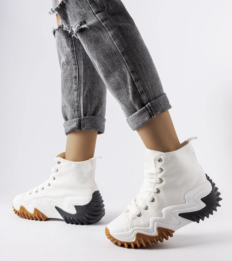 Biele športové tenisky na hrubej podrážke Toro