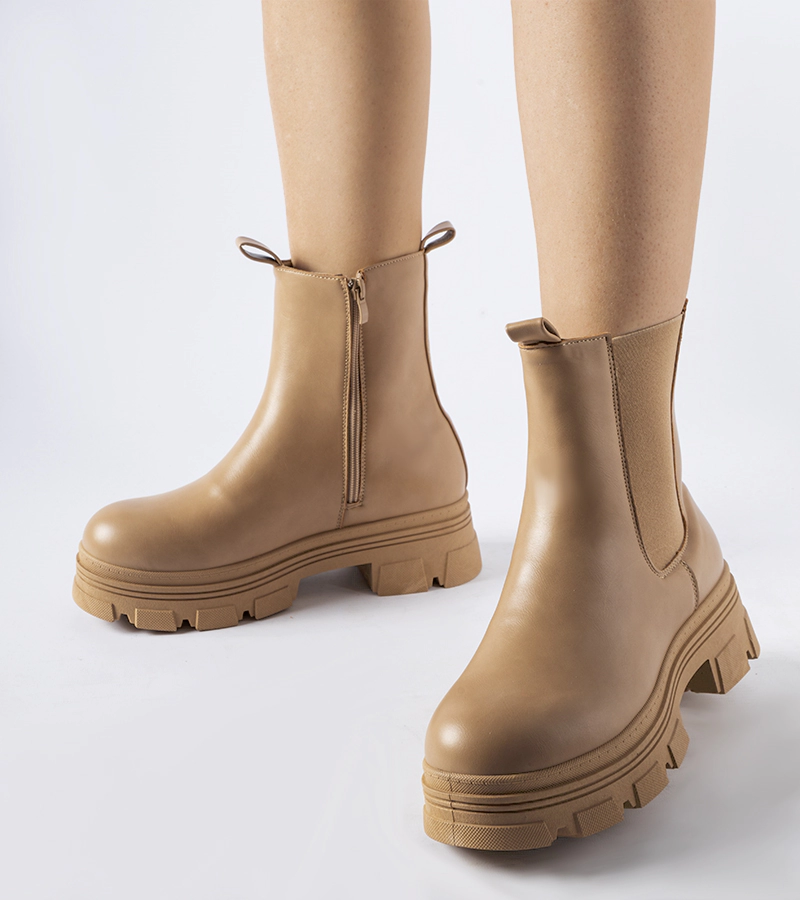 Beige platform boots - Placido